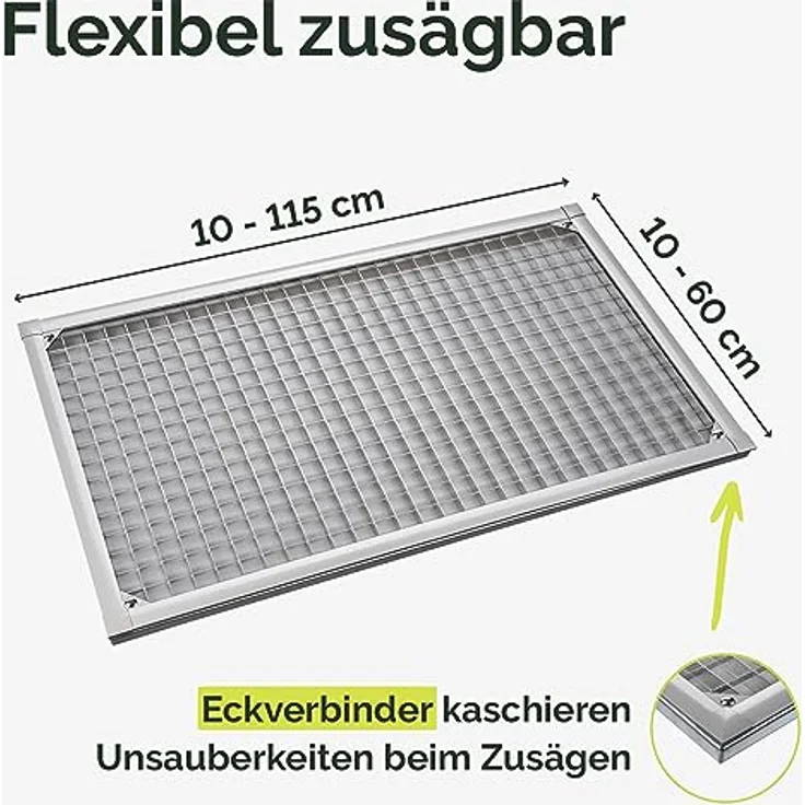 Nematek Lichtschachtabdeckung Light - hochwertige Kellerschachtabdeckung in 60 x 115 cm - Lichtschachtabdeckung Edelstahl - effektiv gegen Schmutz & Insekten – Bild 5