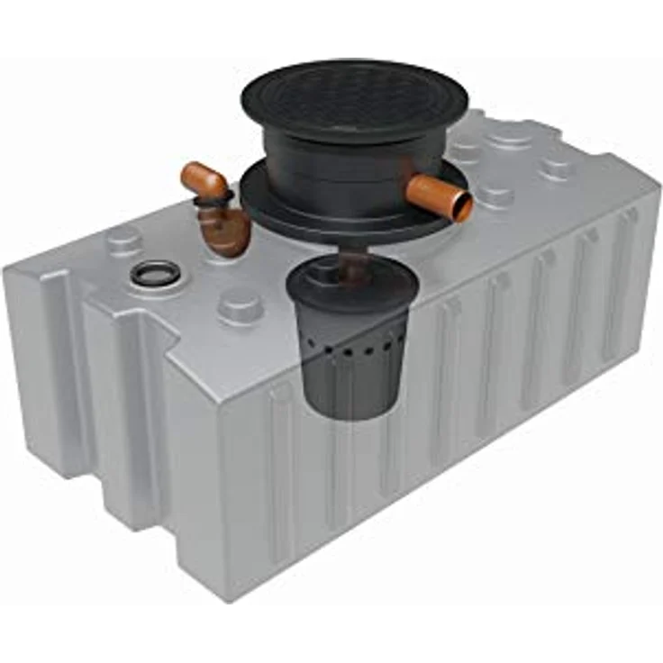 GreenLife Regenwasser-Flachtank 2.000 l mit Biovitor Erdtank Entwässerungstank Wasserspeicher, 220 x 120 x 120 cm, grün – Bild 2