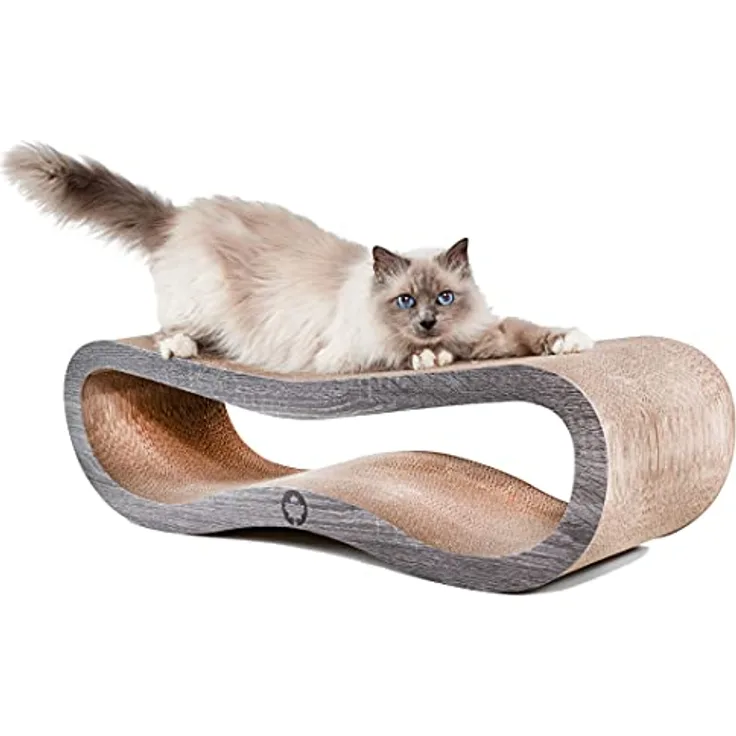 CanadianCat Company | Kratzbrett Orbit | dunkelgrau | Kratzmöbel, Lounge für Katzen | Kratzpappe + Katzenminze | ca. 84 x 24 x 23cm