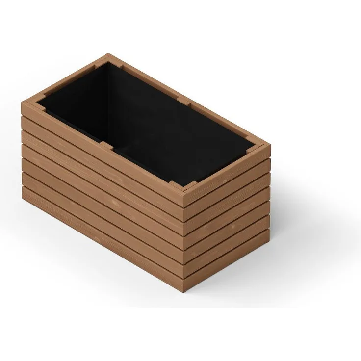 Upyard Hochbeet ProPlanter Double, Hochbeet aus Holz mit 2 Pflanzbereichen, 67 x 36,5 cm, natur