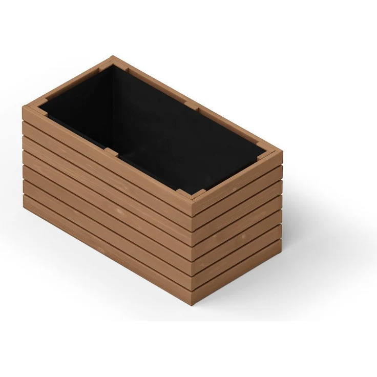 Upyard Hochbeet ProPlanter Double, Hochbeet aus Holz mit 2 Pflanzbereichen, 67 x 36,5 cm, natur