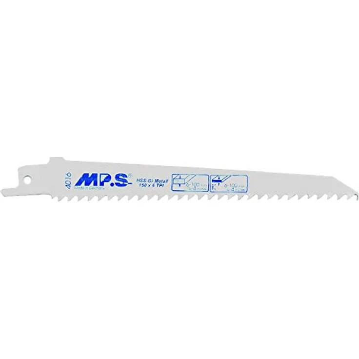 MPS 5 MPS Sägen 4016 Bi-Metall-Säbelsägeblätter, 150 mm Gesamtlänge, geeignet für Holz, Metall und Kunststoffe
