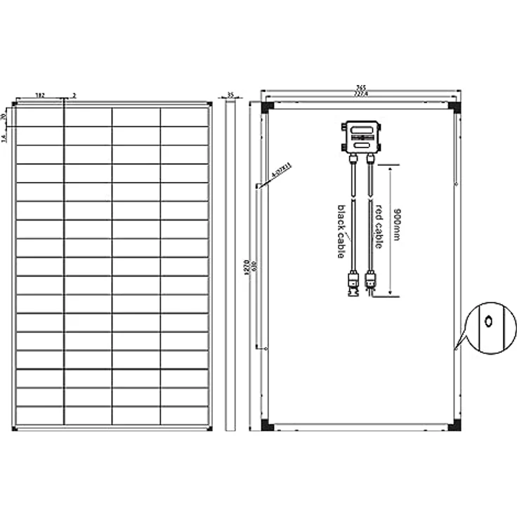 EnjoySolar Solarpanel enjoy solar® 180W 12V, monokristallines Solarmodul mit schwarzem Rahmen, 182mm PERC-Zellen, 23,1% Effizienz, IP67, TÜV-zertifiziert – Bild 4