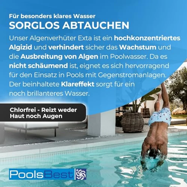 1 l - PoolsBest® Algenverhüter extra - hochkonzentriert & schaumfrei – Bild 3