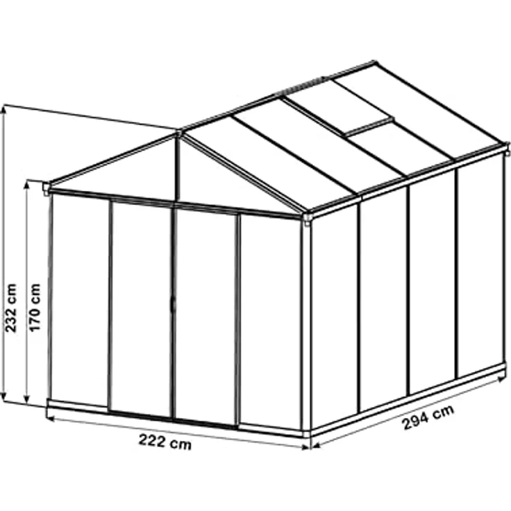GFP Gewächshaus Premium 22 aus Alu - 222x294 cm - 10 mm Doppelstegplatten inkl. 2 automatische Fensteröffner - Made in Austria – Bild 3