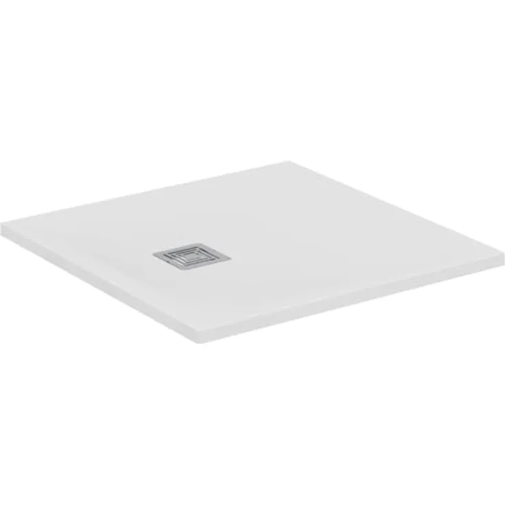 Ideal Standard T5600FR Quadrat-Brausewanne Ultra Flat S+, 800x800 mm, 30 mm Höhe, rutschfeste Oberfläche, Ideal SOLID Material, chromatischer Ablaufdeckel
