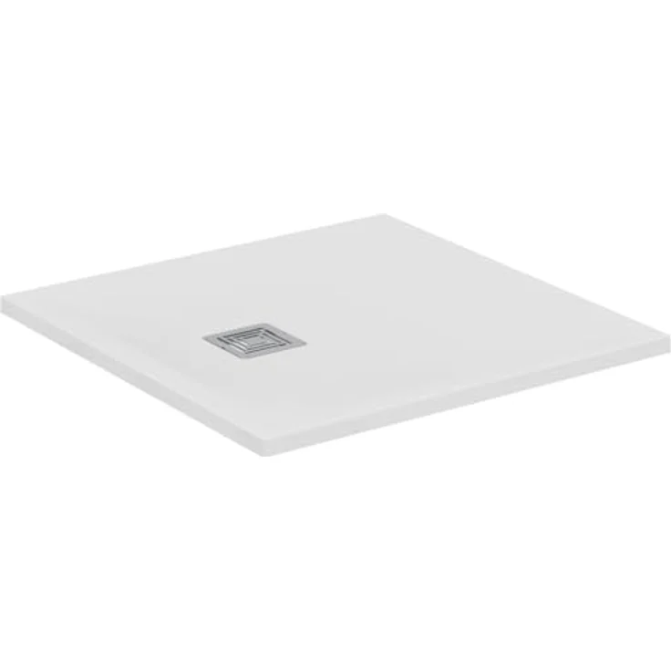 Ideal Standard T5600FR Quadrat-Brausewanne Ultra Flat S+, 800x800 mm, 30 mm Höhe, rutschfeste Oberfläche, Ideal SOLID Material, chromatischer Ablaufdeckel – Bild 1
