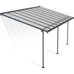 Canopia by Palram Terrassenüberdachung Alu Sierra 3X5.46 Polycarbonat Hohlkammerplatten Pergola 555 x 295 cm Grau zur Überdachung ihrer Terrasse