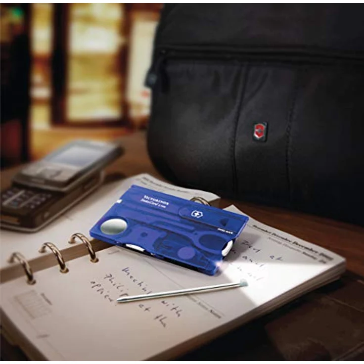 Victorinox Taschenmesser Swiss Card Lite (13 Funktionen, LED-Licht, Lupe) blau transparent – Bild 6