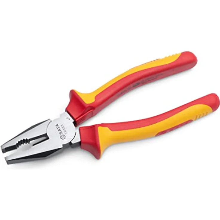 SATA 20,3 cm VDE Isolierte Linesman Kombizange mit Chrom-Vanadium-Stahlkörper und zwei rutschfesten Griffen – ST70333ST