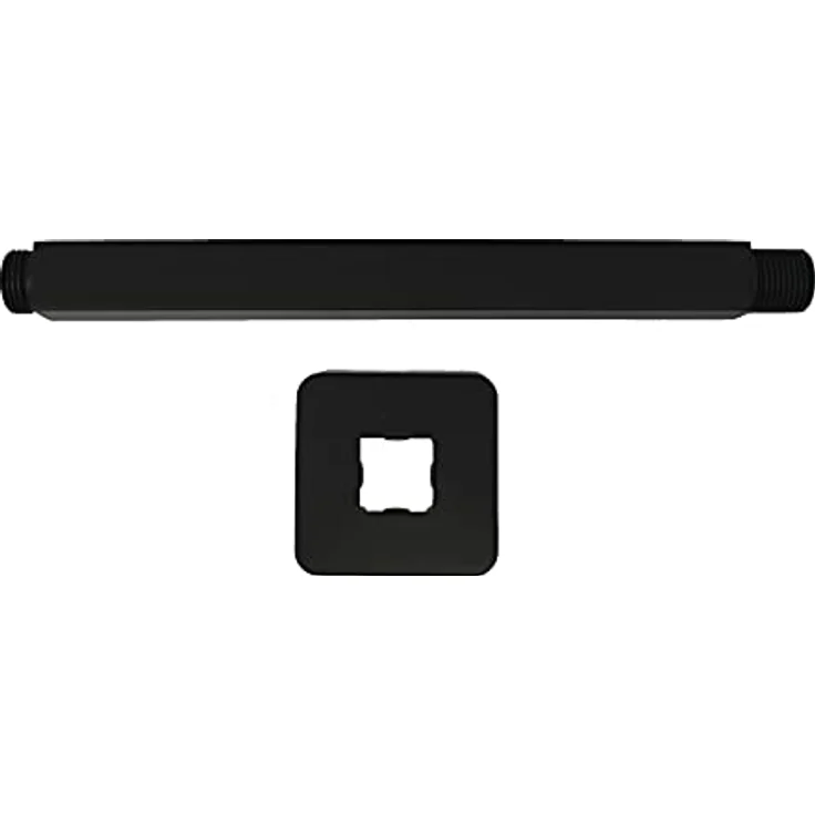walexo DCQ05-S Dusche Duscharmaturen Deckenhalterung in Schwarz/Matt, 1/2 Zoll Gewinde, Eckiges Design mit Regenduscheffekt – Bild 1