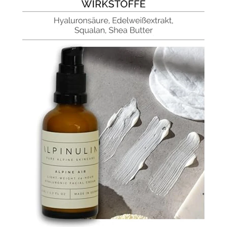 Alpinulin ALPINULIN ALPINE AIR Gesichtscreme 50ml, Vegan, Natürliche Pflege gegen trockene Haut, Schnell einziehend, Alpiner Wirkstoff-Komplex mit Edelweiß-Extrakt – Bild 5