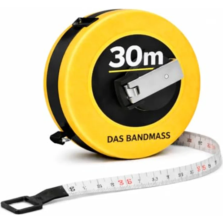 TK Gruppe Timo Klingler XXL Kapselbandmaß 30 Meter, robustes Maßband mit Halterung und präziser Skalierung, ergonomischer Griff und zuverlässiges Aufrollsystem – Bild 1
