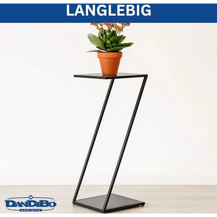 DanDiBo Blumenständer Metall Z-Form, 80 cm, schwarz, stabil und platzsparend, höhenverstellbare Gummifüße – Bild 8