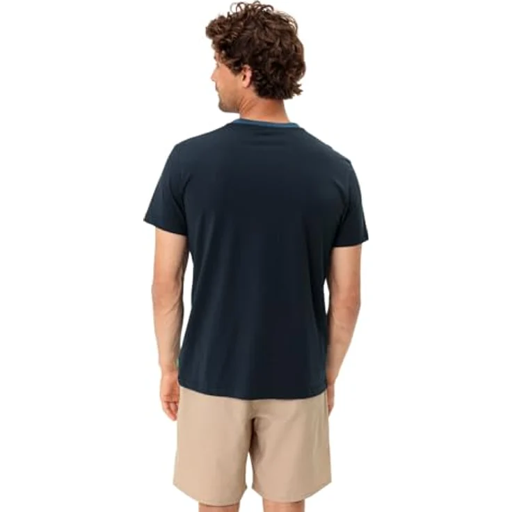 Vaude Nevis Shirt III, Herren Basic-T-Shirt aus 100% Bio-Baumwolle, Blau, mit Brusttasche und atmungsaktiven Eigenschaften, Größe L – Bild 4