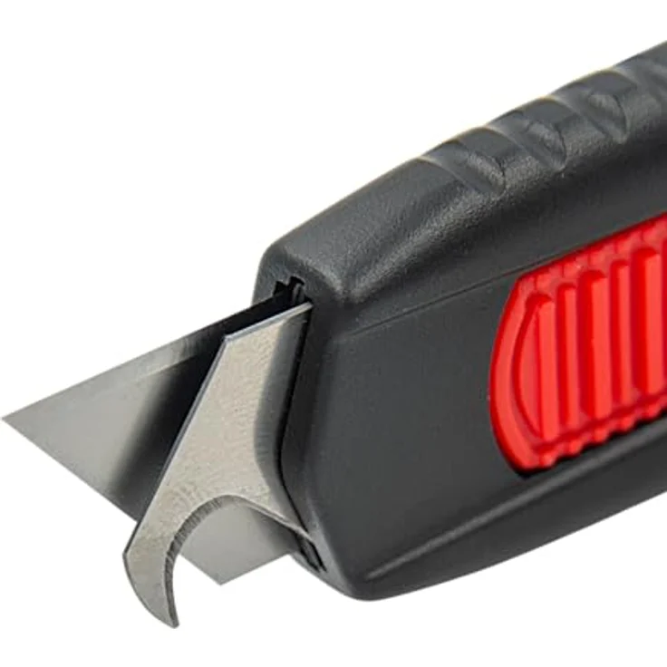 WEDO Safety Double Side Cuttermesser 19 mm, Teppichmesser mit 2 Klingen und gummiertem Griff, schwarz – Bild 2