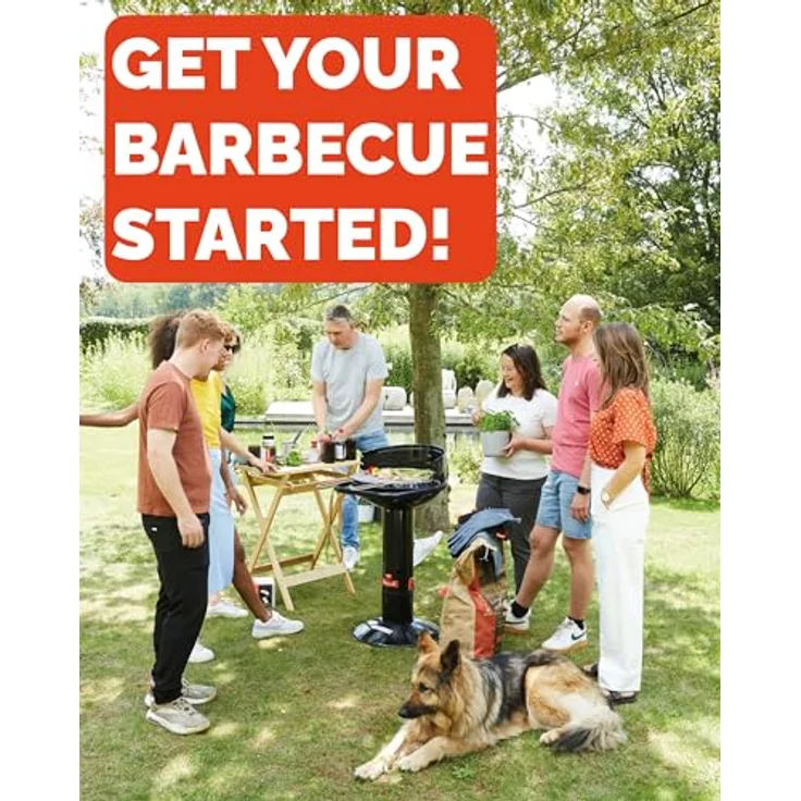 Barbecook Holzkohlegrill Säulengrill Stand-Grill rund 75 cm, schwarz, 41,1x41,1x75,5 cm – Bild 9