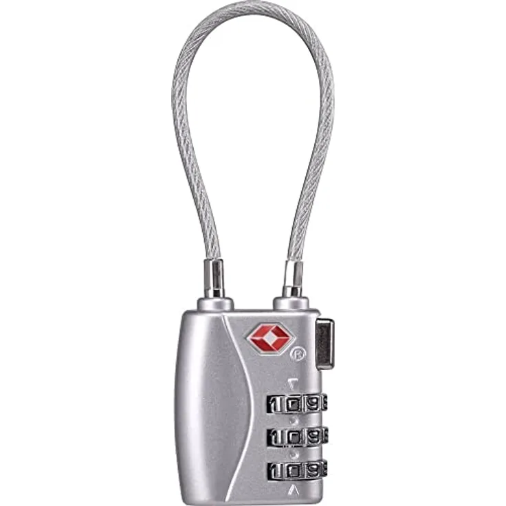 Sygonix SY-5044450 Kabelschloss 33 mm TSA Silber Zahlenschloss