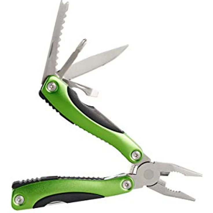 Brüder Mannesmann M10272 Werkzeuge Kombizange Multitool, 11 Werkzeuge in 1, Stahl grün/schwarz – Bild 5