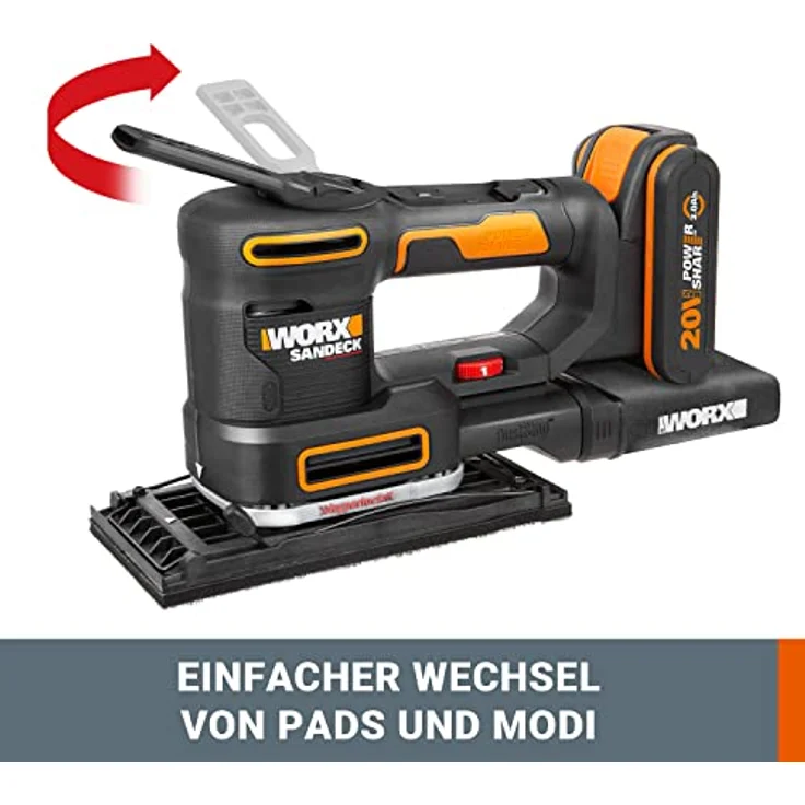 Worx WX820.9 20V Akku-Multifunktionsschleifer WX820.9 – Bild 3