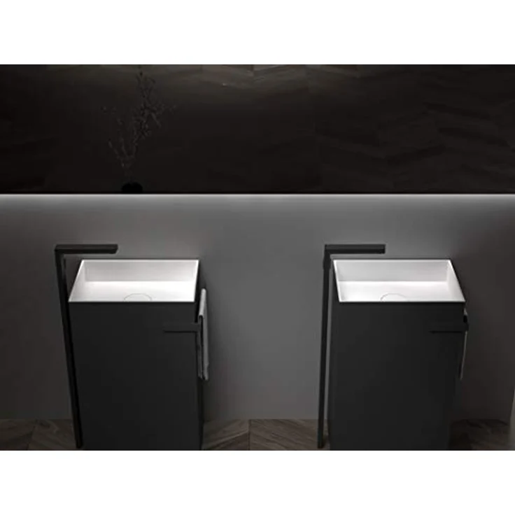 Bernstein Standwaschbecken TWZ312 aus Mineralguss - Freistehend mit integriertem Handtuchhalter - 50 x 35 x 85 cm - Farbe wählbar - Preisvergleich – Bild 3