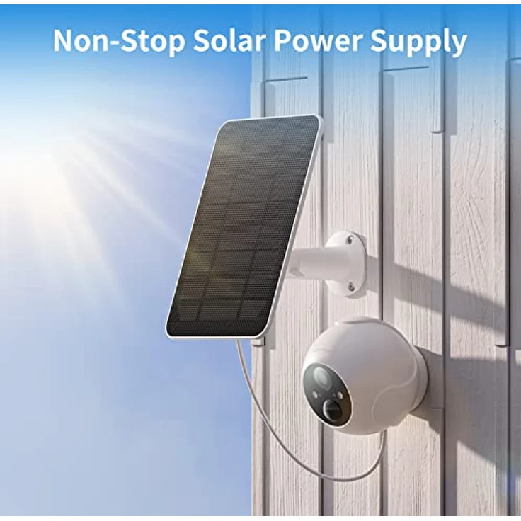 SwitchBot Solarpanel für Outdoor Spotlight Cam, wetterfestes Solarpanel mit 3 m USB-C-Kabel, weiß – Bild 2