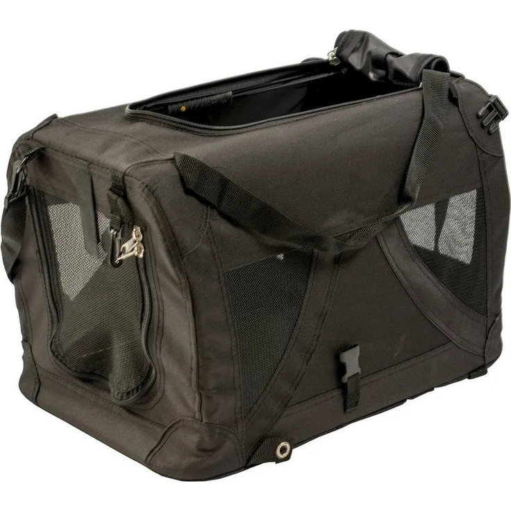 DUVO+ Tiertransporttasche Click & Go Reisetasche schwarz, robustes Nylon, faltbar, für Hunde