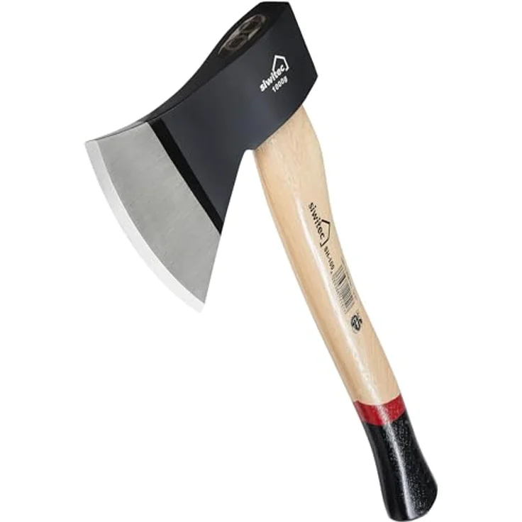 siwitec Holzaxt SH-100, Spaltaxt mit 1000 Gramm Kopfgewicht, Axt zum Holz spalten mit Hickory-Stiel und C45 Carbon Klinge, Beil, Spalthammer – Bild 1