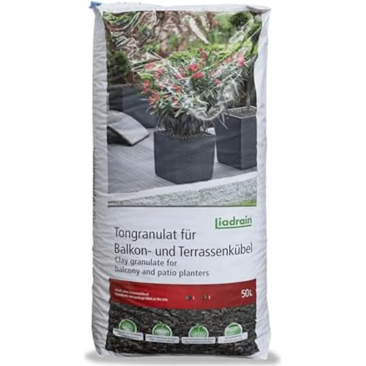 PALIGO Liadrain Blähton, gebrochenes Tongranulat 4-10mm für Garten und Balkon, 50l x 13 Sack, 650l / Palette, optimal für Drainage und Substratverbesserung – Bild 3