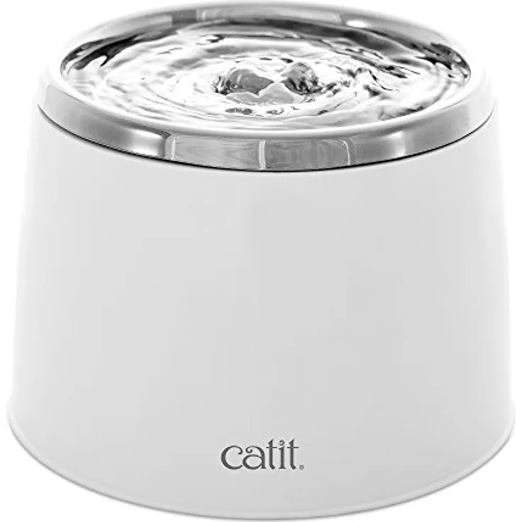 Catit Trinkbrunnen, für Katzen, mit Edelstahleinsatz, 2L, weiß