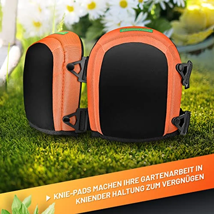 GRÜNTEK Soft-Knieschoner Klassik, 2 Strips, Comfort Gel Innenpolster, Universal-Größe, atmungsaktiv, Gartenarbeit, Pflastern – Bild 2
