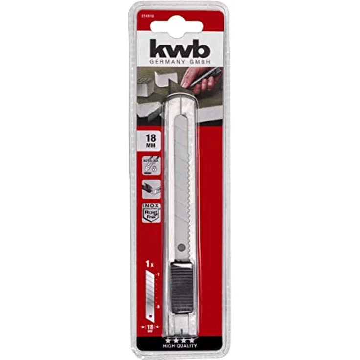 KWB Edelstahl Cuttermesser 18 mm 014918 (Autolock-Funktion, Klingenabbrecher) – Bild 4
