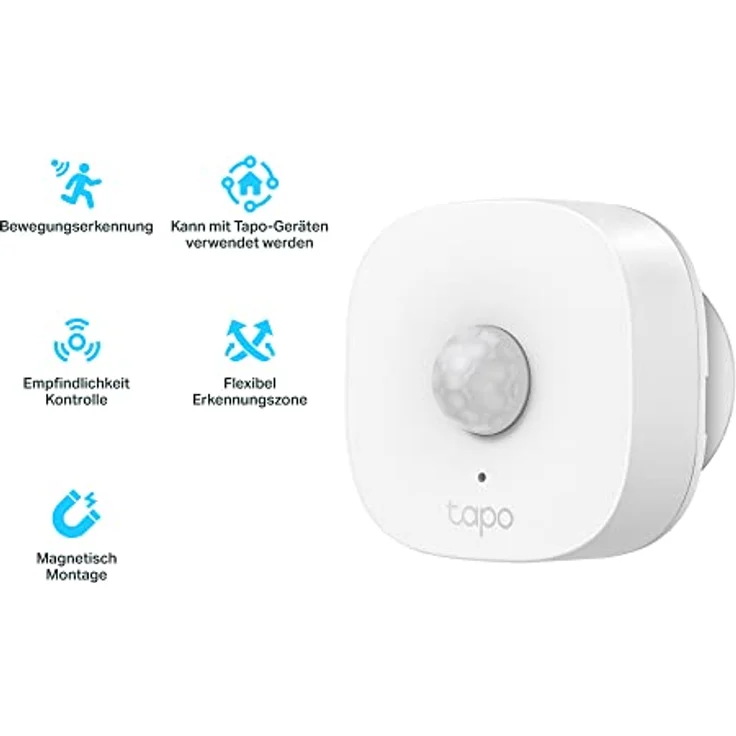 TP-Link Tapo T100 Bewegungsmelder, für Alarmanlage und Smart Home, Weitbereichserkennung, Batterielebensdauer über 1 Jahr, Tapo Smart Hub Tapo H100 Benötigt – Bild 2