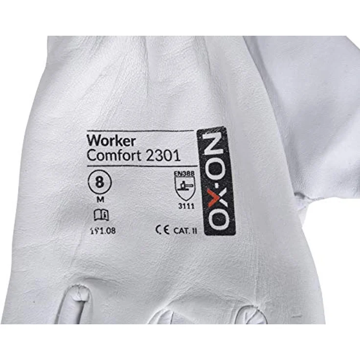 OX-ON Vollleder Arbeitshandschuhe aus Ziegenleder, weiche Premium Handschuhe, Gr. 10/XL, mit Gummizug – Bild 4