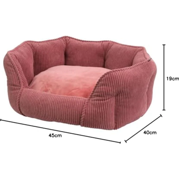 Nobby 61907 Komfortbett oval SALIA Berry, Mikrofaser, Cordoptik, mit Wendekissen – Bild 3