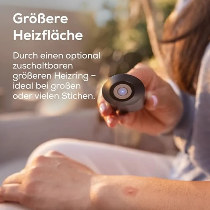 Beurer BiteX Max Deep Black, Insektenstichheiler mit größerer Heizfläche, elektronischer Hitzestift mit Akku und Licht zur Behandlung von Insektenstichen und -bissen – Bild 2