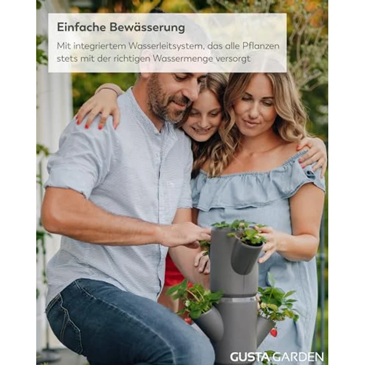 Gusta Garden SISSI STRAWBERRY Erdbeerbaum Starter Anthrazit - Vertikales Pflanzsystem für gesunde Erdbeeren – Bild 4