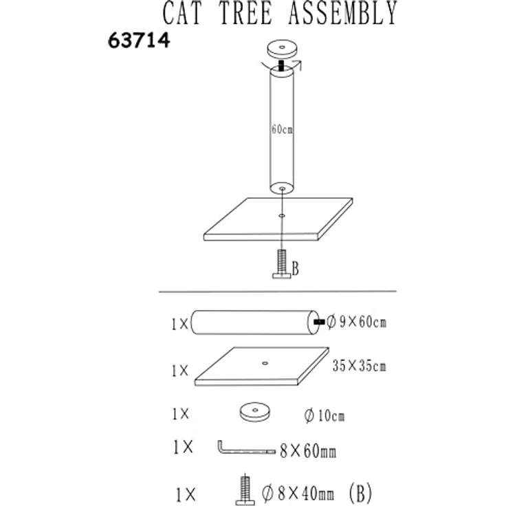 Nobby Kratzbaum Classic BARI, cream, 35 x 35 x 64 cm, 1 Stück – Bild 2
