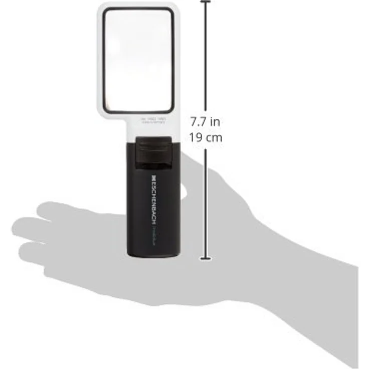 Eschenbach 15114 Optik Lupe Handlupe mit LED-Beleuchtung mobiluxLED Vergrößerng: 4x Linsengröße: 75x50mm – Bild 5