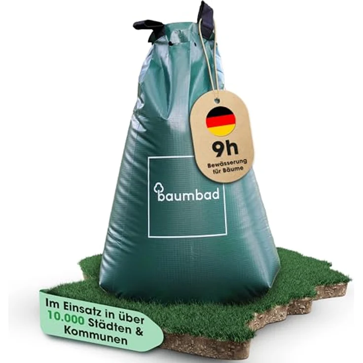 baumbad Baumbewässerungsbeutel, 75 Liter Wassersack aus UV-beständigem PVC, langzeit Bewässerungssystem für Bäume bis 30 cm Umfang – Bild 1