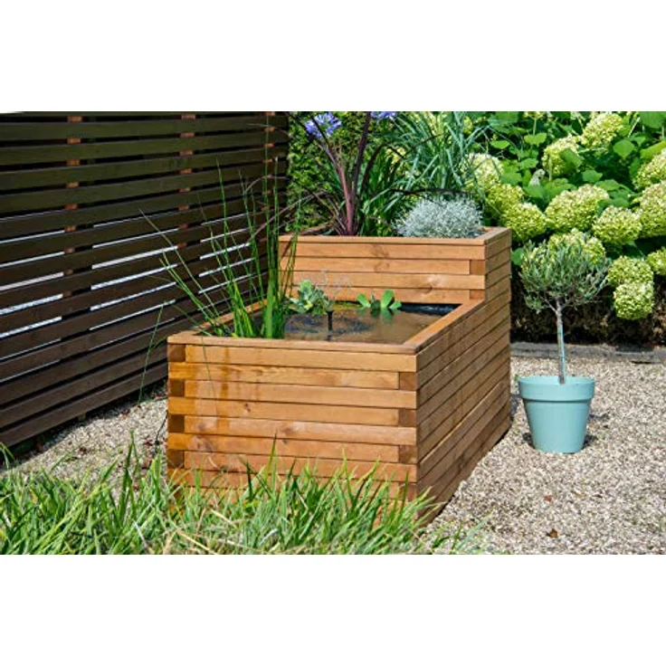 dobar Hochteich "Superb", Hochteich aus robustem Kiefernholz mit Teichfolie, 180 x 78 x 80 cm, 450l Fassungsvermögen – Bild 10