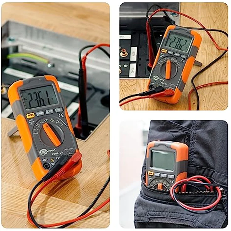 Sonel Digitalmultimeter CMM-10 WMGBCMM10, AC/DC Spannung, Widerstand, Kapazität, Temp, großes Display, Hintergrundbeleuchtung, gelb – Bild 5
