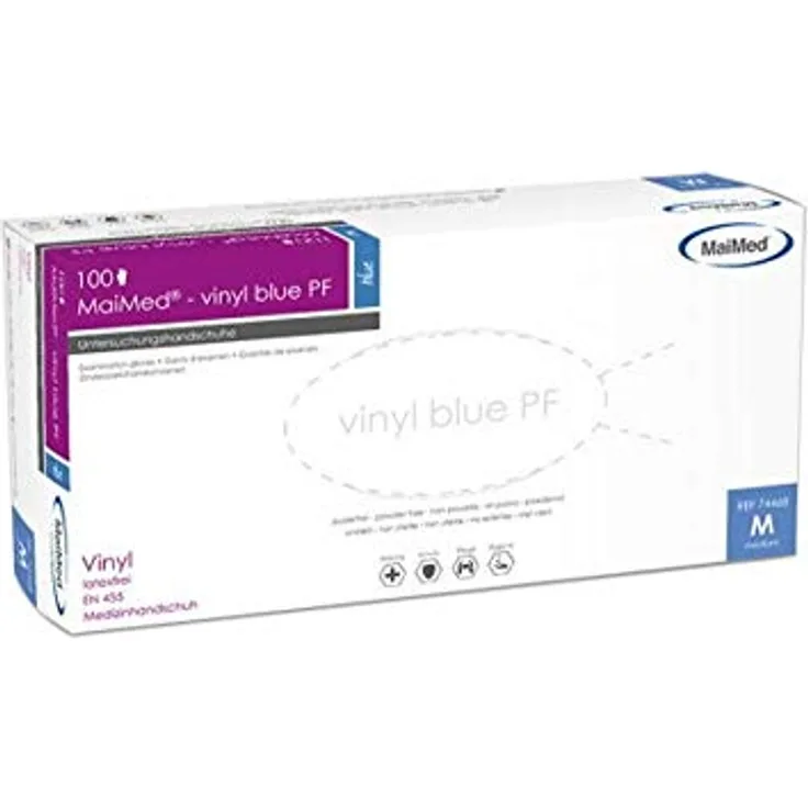 MAIMED Vinyl blue PF Gr. L 1 Pack = 100 stk.