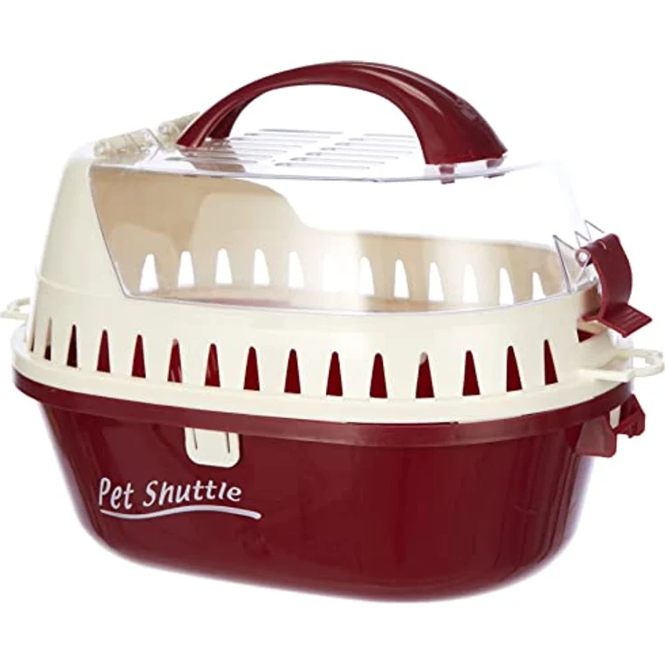 Karlie Tiertransportbox Transportbox Pet Shuttle rot, Praktische Tragebox mit transparentem Deckel und rutschfestem Boden - Preisvergleich – Bild 2