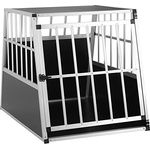CADOCA® Hundetransportbox Aluminium Hundebox Kofferraum robust verschließbar trapezförmig L 66x90x72cm Reisebox Autobox Tiertransportbox