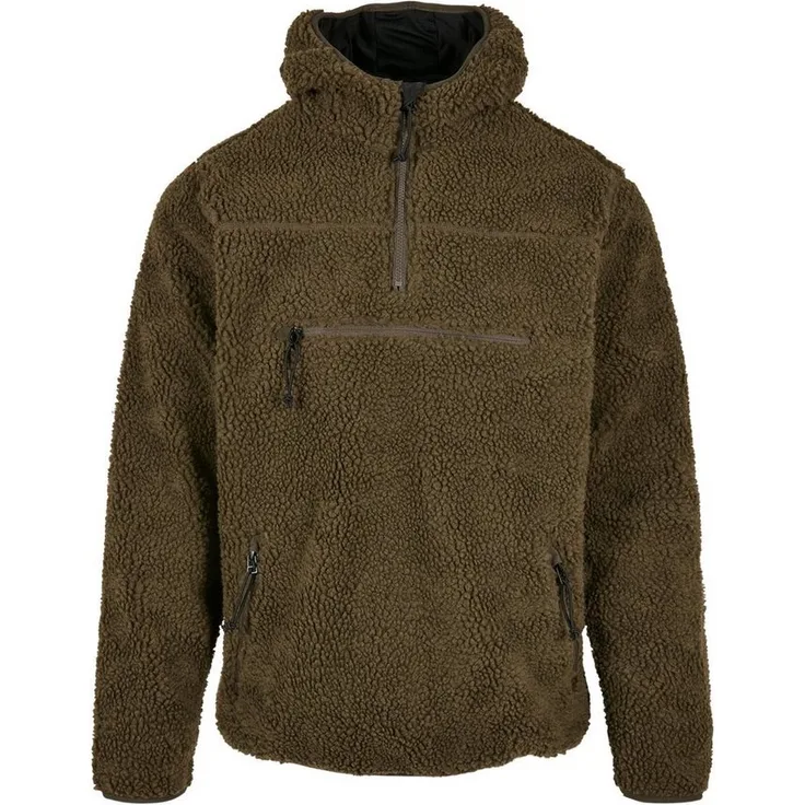 Brandit Herren Teddyfleece Worker Pullover, Arbeitsjacke mit hochflorigem Teddy-Fleece, blau