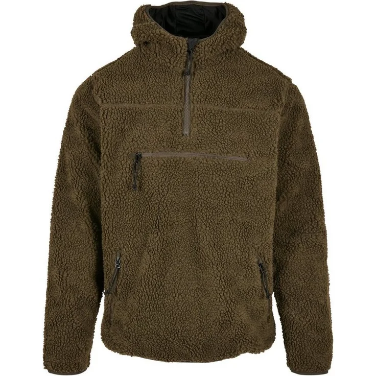 Brandit Herren Teddyfleece Worker Pullover, Arbeitsjacke mit hochflorigem Teddy-Fleece, blau – Bild 1