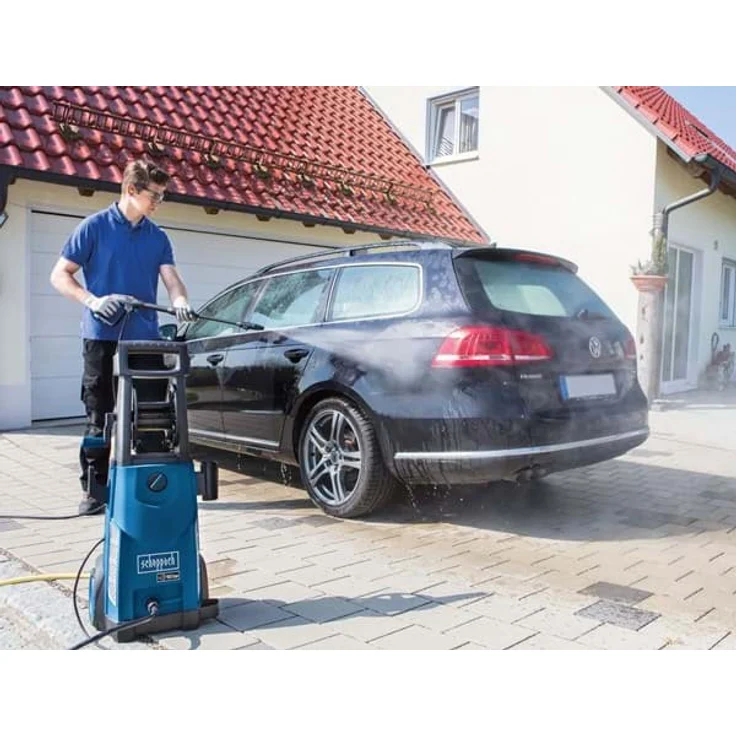 Scheppach Hochdruckreiniger HCE2200 mit 8-TLG. Zubehör | 10m Schlauchrolle | 165bar | 230V 2200W | max. Fördermenge: 468 l/h | langlebige Aluminium Pumpe | Ansaugfunktion & Reinigungsmitteltank  – Bild 2