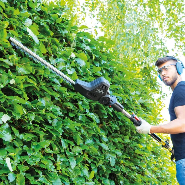 Scheppach Elektro Teleskop Hochentaster und Heckenschere TPX710, 230V 710W, ausziehbar bis zu 4,5m Arbeitshöhe, Schnellwechselsystem, Mini Kettensäge, ProCut-Schwert, inkl. Gurt – Bild 5