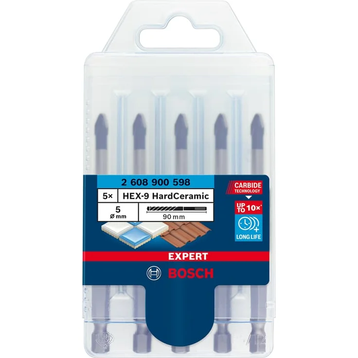 Bosch Expert HEX-9 HardCeramic Dachziegel-Bohrer-Set, 5 mm, 5-tlg. – Bild 1